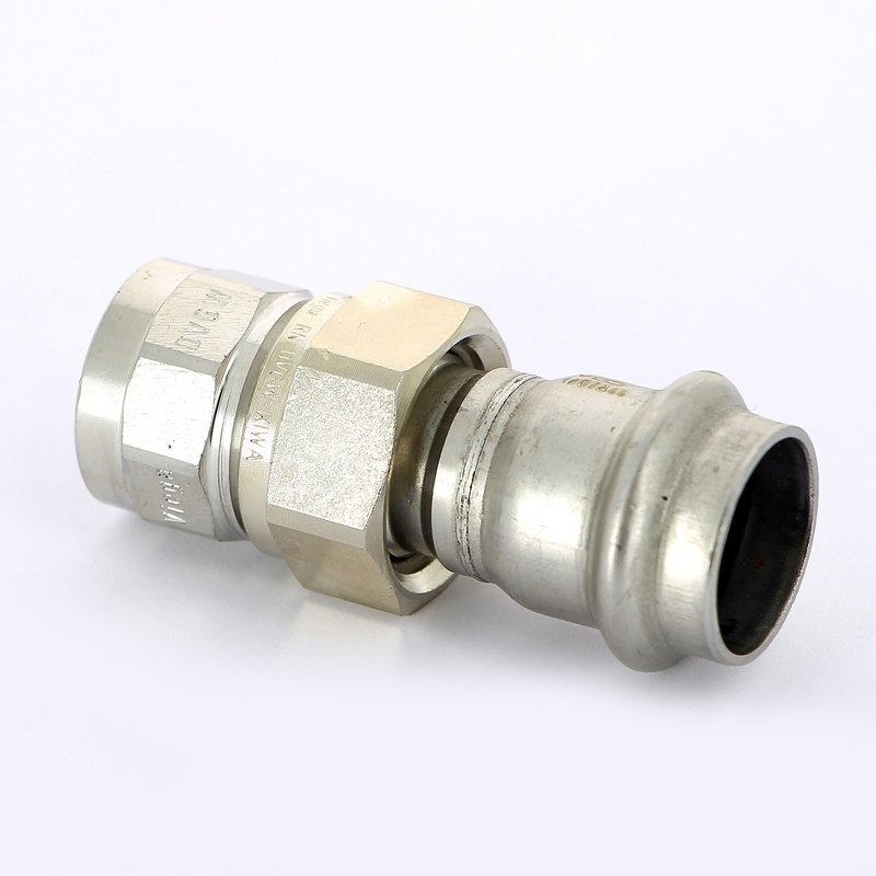 Муфта пресс-В разъёмная 22x1/2" с плоской прокладкой нержавеющая сталь Sanpress Inox VIEGA