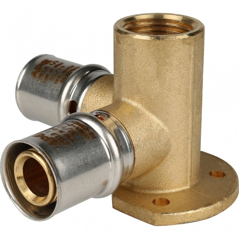 Тройник угловой под пресс настенный 20 х 1/2" х 20 (ВР) STOUT для МП труб