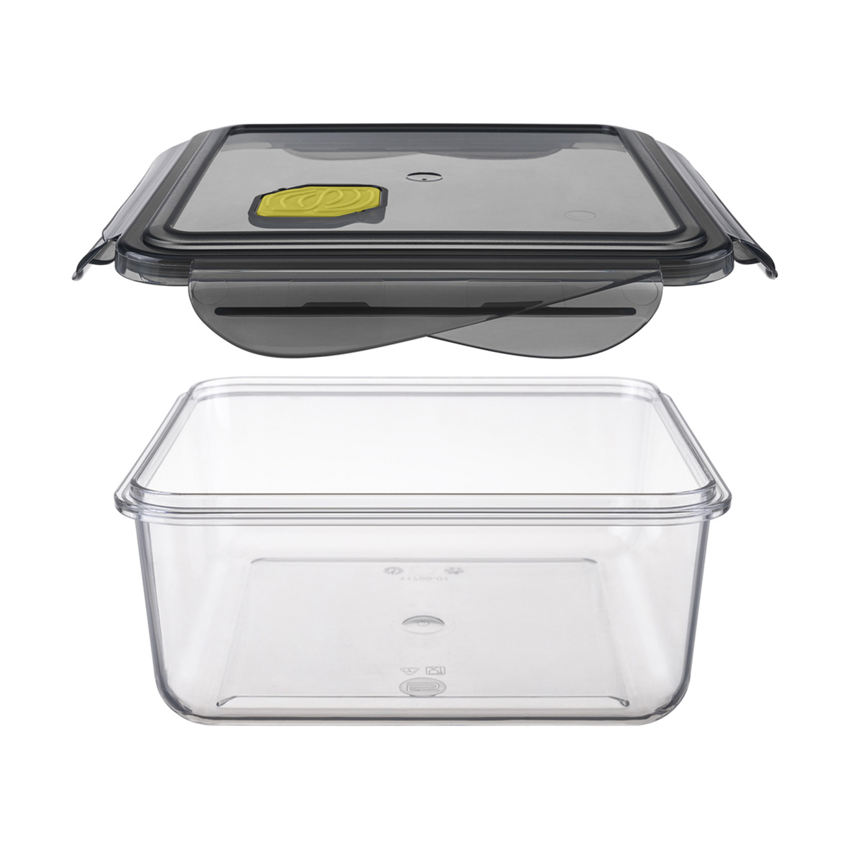 Контейнер для продуктов с клапаном "brilliant" 1,15 л квадратный (черный) (1/12) "бытпласт"