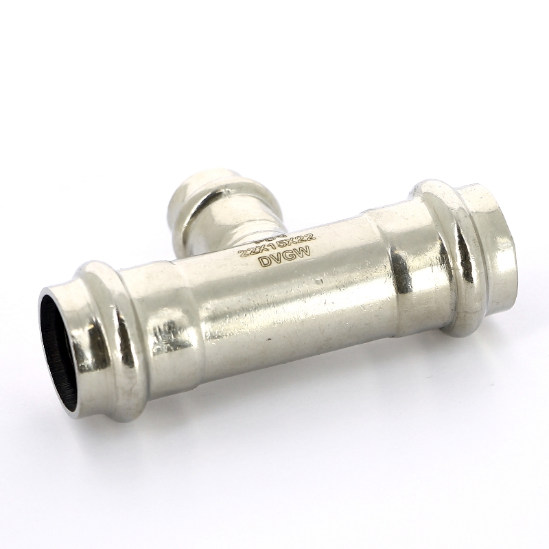 Тройник пресс 22 х 15 х 22 нержавеющая сталь IBP