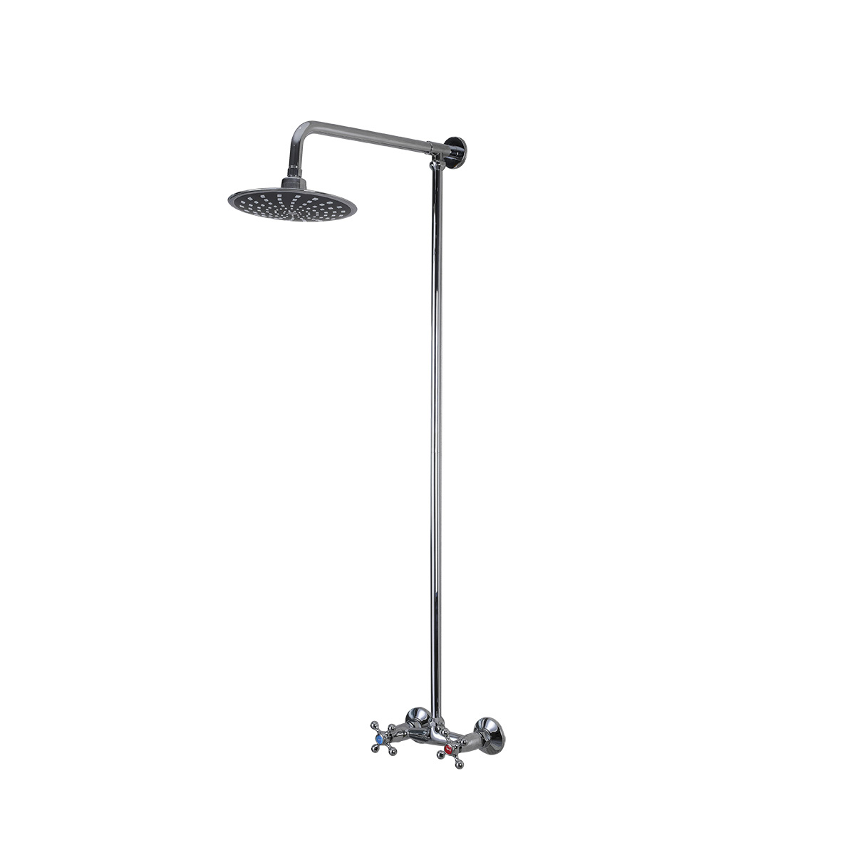 Душевая система f2308 (смеситель, стойка, верхн. душ), хром (1/4) "frap"