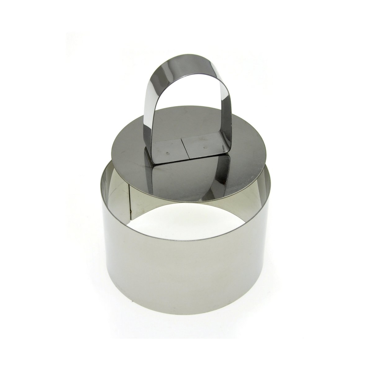 Форма кулинарная "круг" нержав. d=8 см, h=4,5 см с крышкой-прессом (1/6/120) "мультидом" an8-1