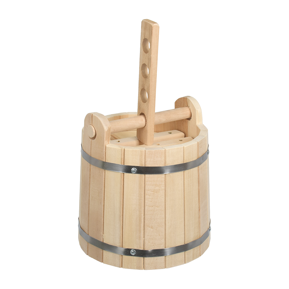 Кадка для воды и солений 10 л с гнетом и замком, липа (1) "банные штучки" 32702