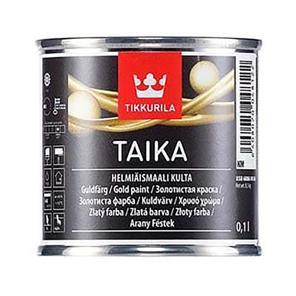 Тайка нм 0,1 л (1/8) краска перламутр. серебро "тиккурила"