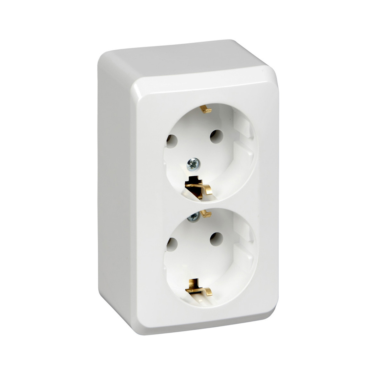 Розетка открыт. уст. "этюд" 2-х местн. с заземл. 16а, бeлый (1/16/96) "schneider"