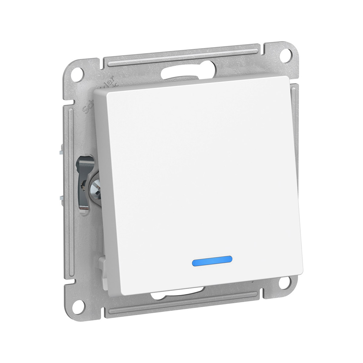 Переключатель "atlasdesign" 1 кл. с индикатором (механизм) 10а, белый (1/20/160) "schneider"