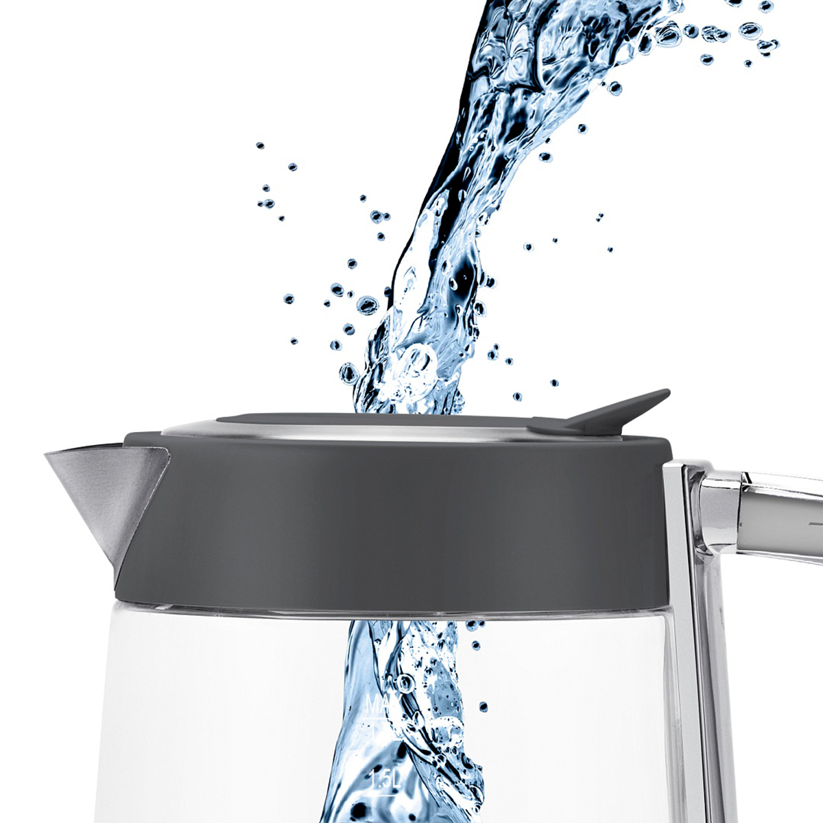 Чайник электр. pwk 1715 cgl "water way pro" 1,7 л стекло (графит) (1/4) "polaris"