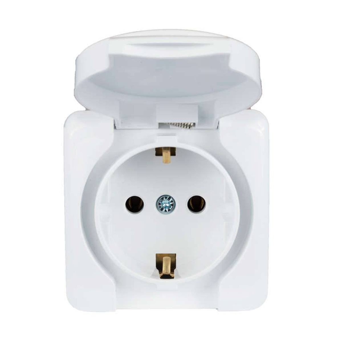 Розетка открыт. уст. "viola" 1 местн. с заземл, с крыш (керам) белый(1/12/144) "lezard" 751-0200-123