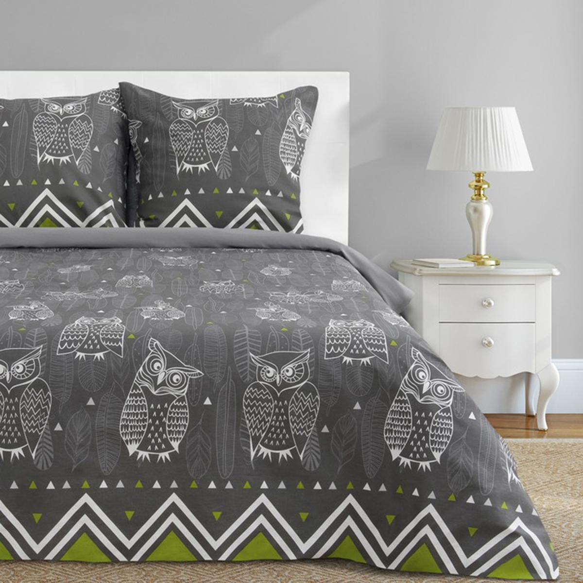 Постельное белье "этель" ушастые совы евро (бязь) (1) 3988358