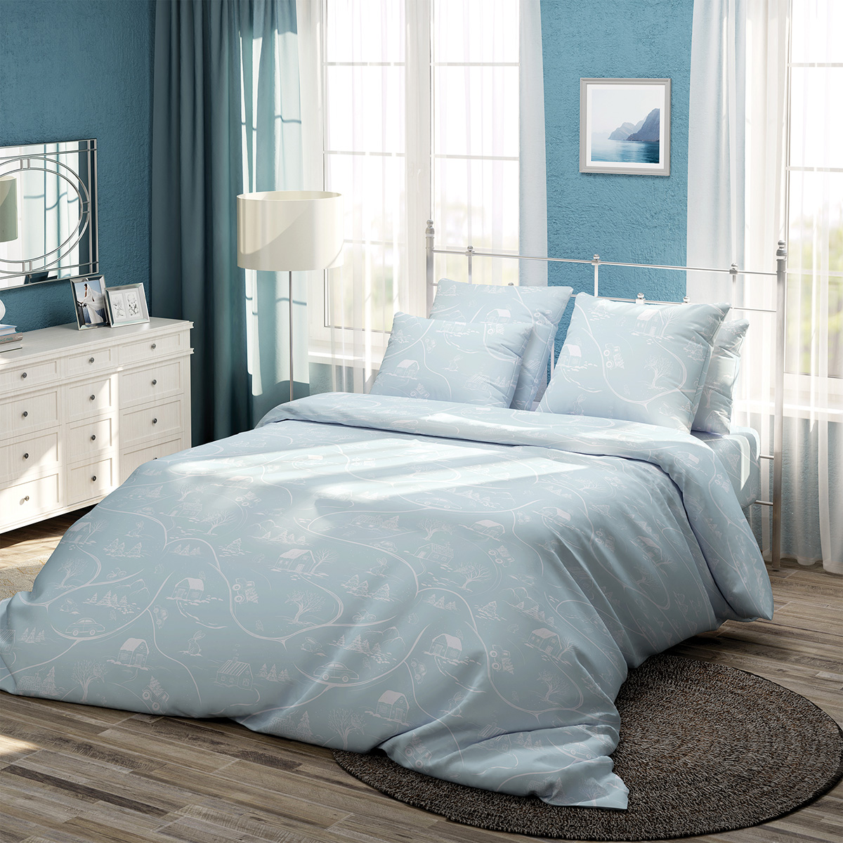 Постельное белье "самойловский текстиль" дорога семейный (бязь-универсал) (1)