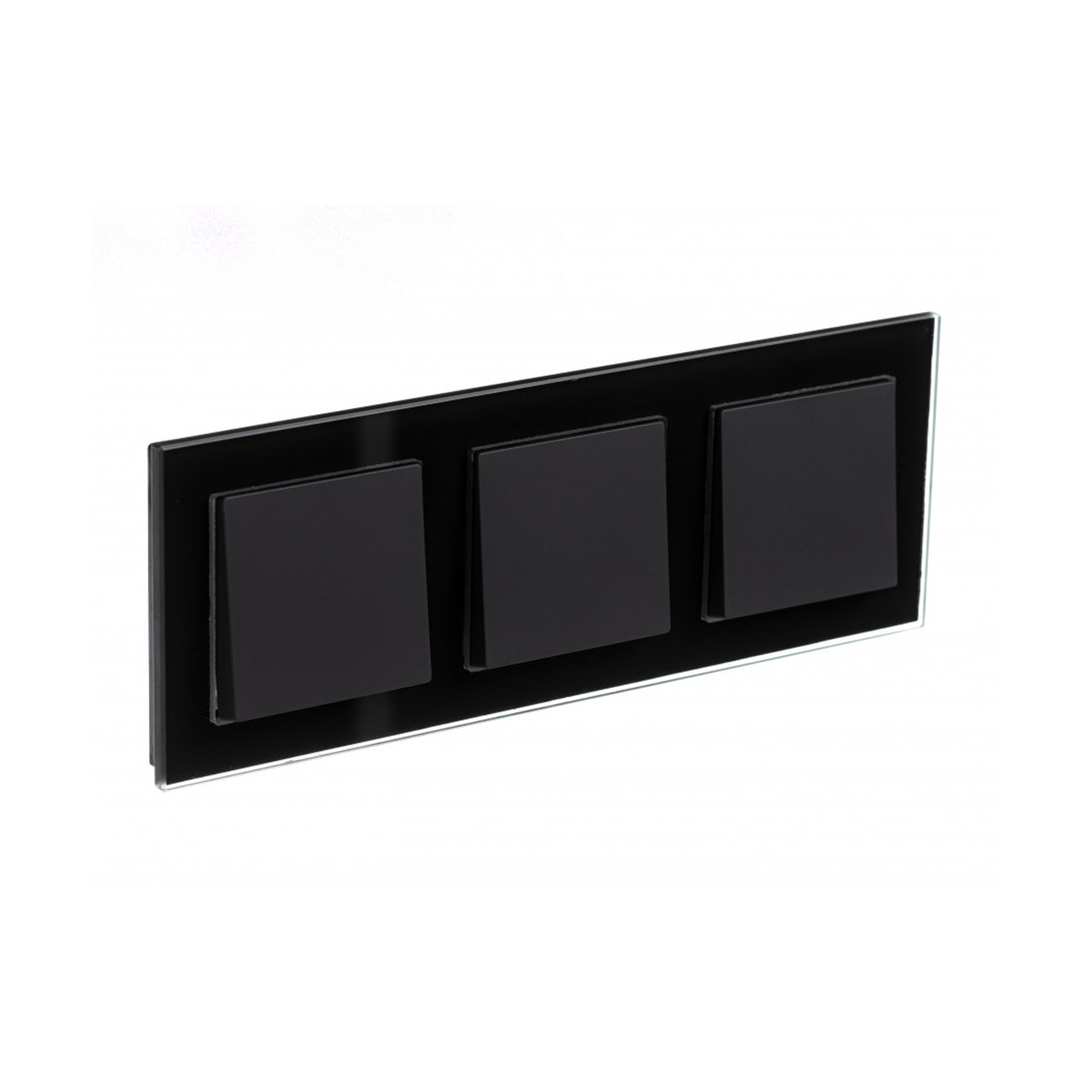 Рамка "atlasdesign nature" 3-х местн. универс., стекло, черный (1/6/12) "schneider"