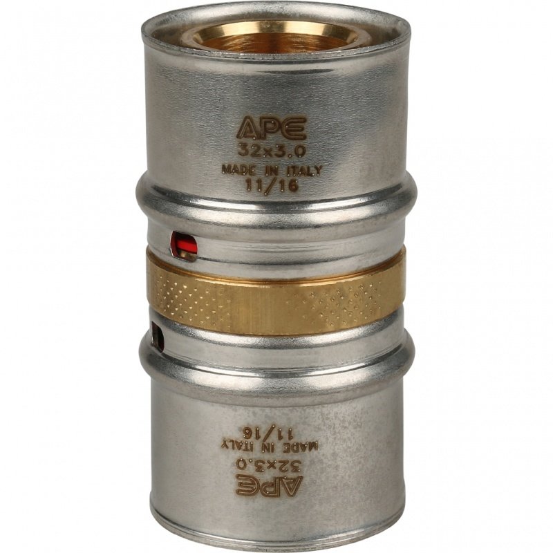 Муфта соединительная под пресс 32 х 3,0 мм STOUT для МП труб