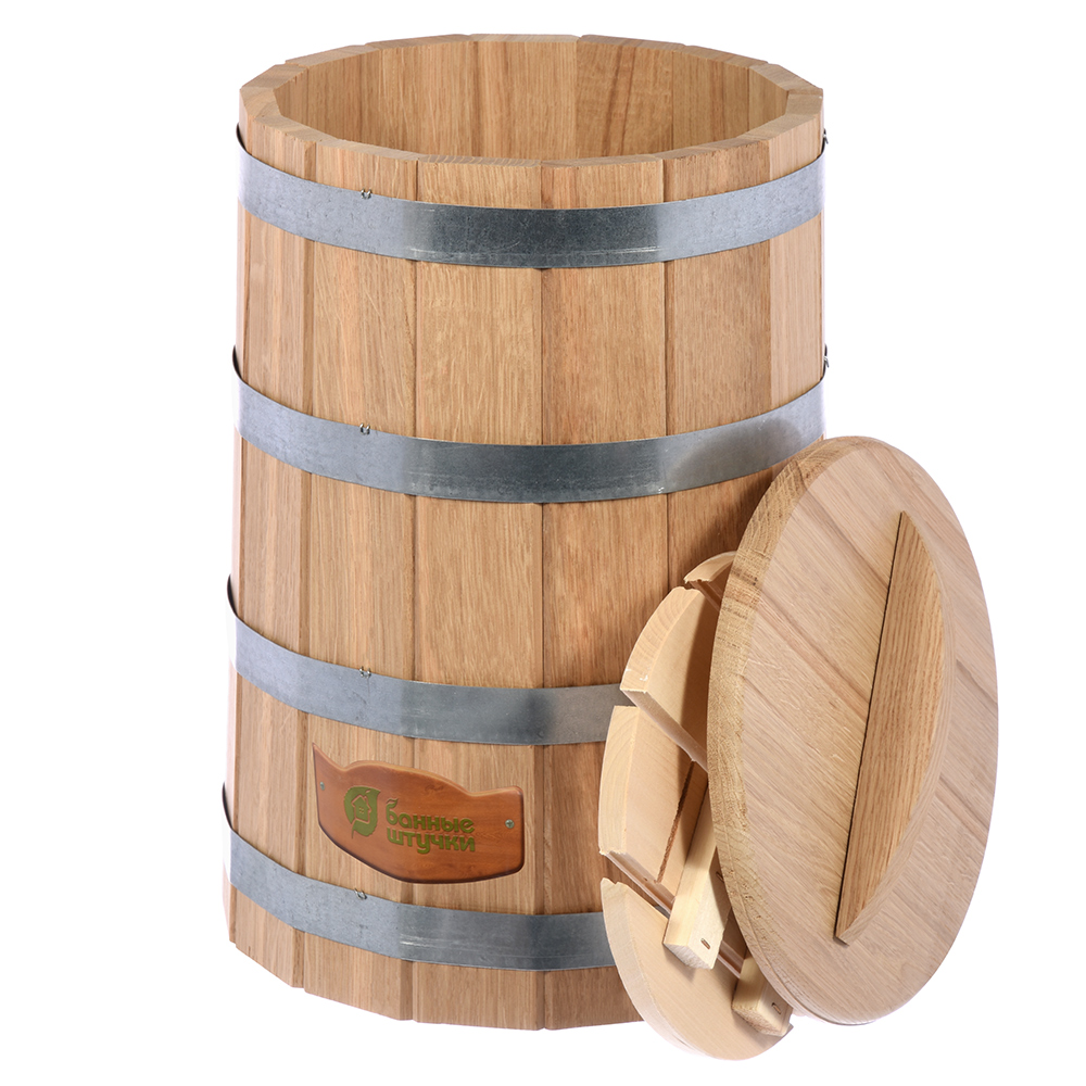 Кадка для воды и солений 30 л с крышкой и гнетом, дуб (1) "банные штучки" 33231