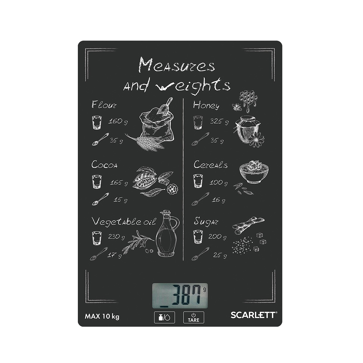 Весы кухонные электронные sc-ks57p64 (1/12) "scarlett"
