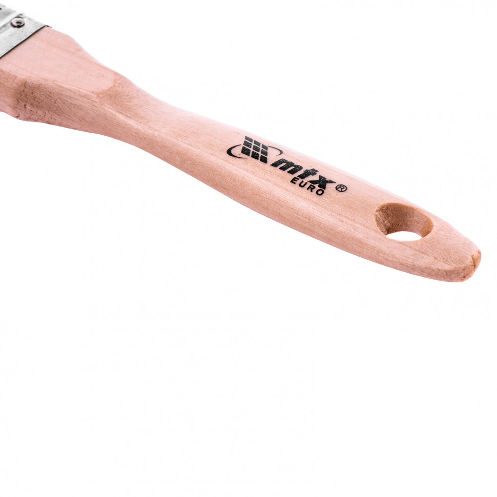 Кисть плоская "Евро" 3/4", натуральная щетина, деревянная ручка MTX (83050)