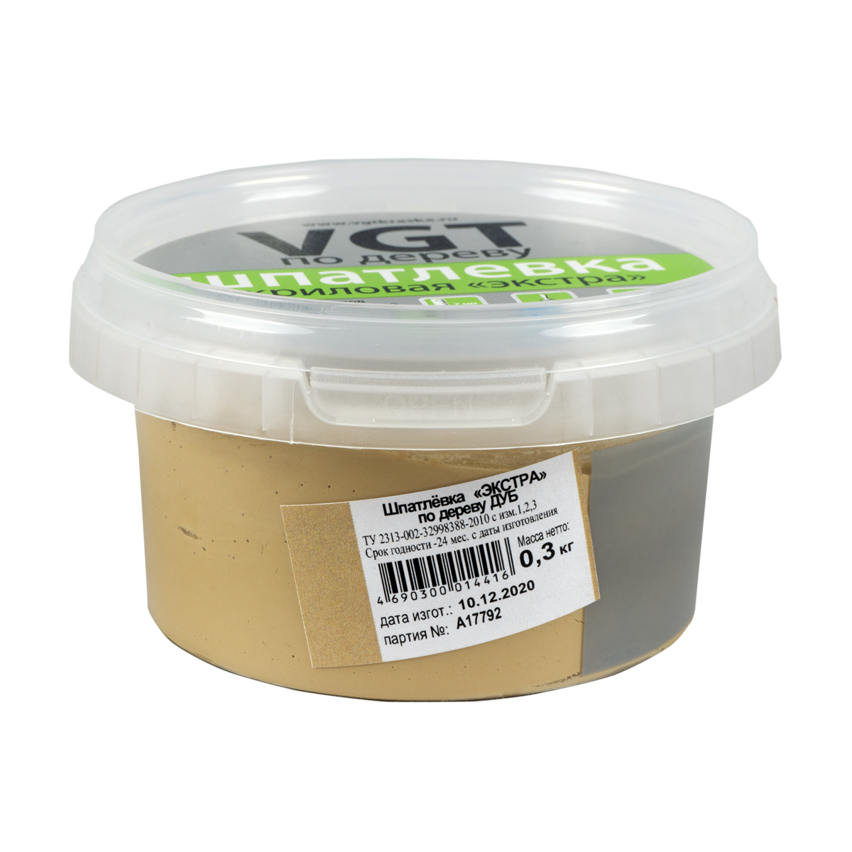 Шпатлевка по дереву "экстра" дуб 0,3 кг (6) "вгт"
