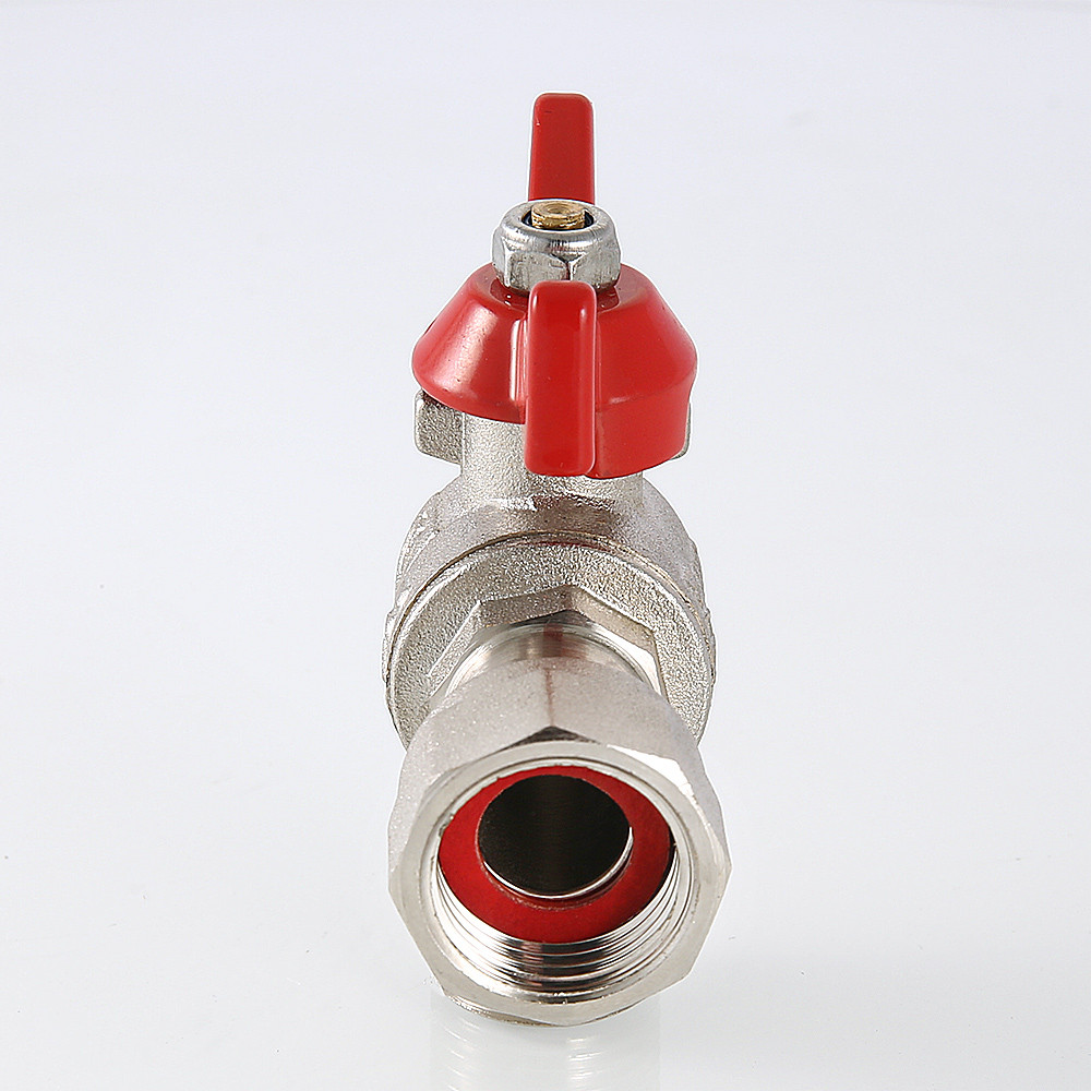 Кран шаровый угловой с накидной гайкой 1" x 1" ВН бабочка VALTEC