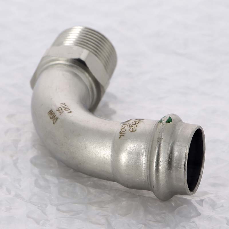 Угол пресс-Н 22x3/4" нержавеющая сталь Sanpress Inox VIEGA