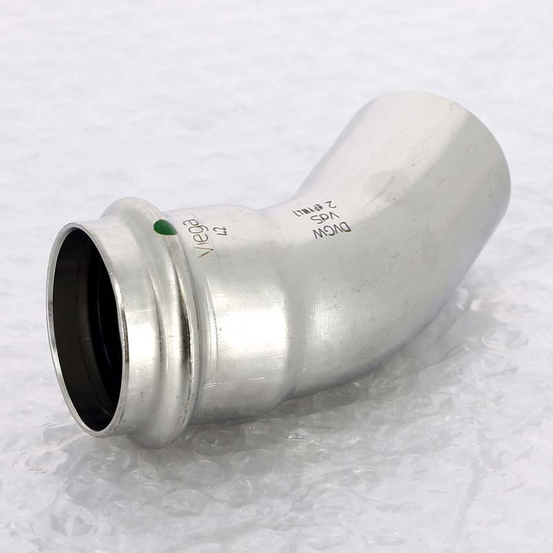 Угол-вставка пресс 45°42 нержавеющая сталь Sanpress Inox VIEGA