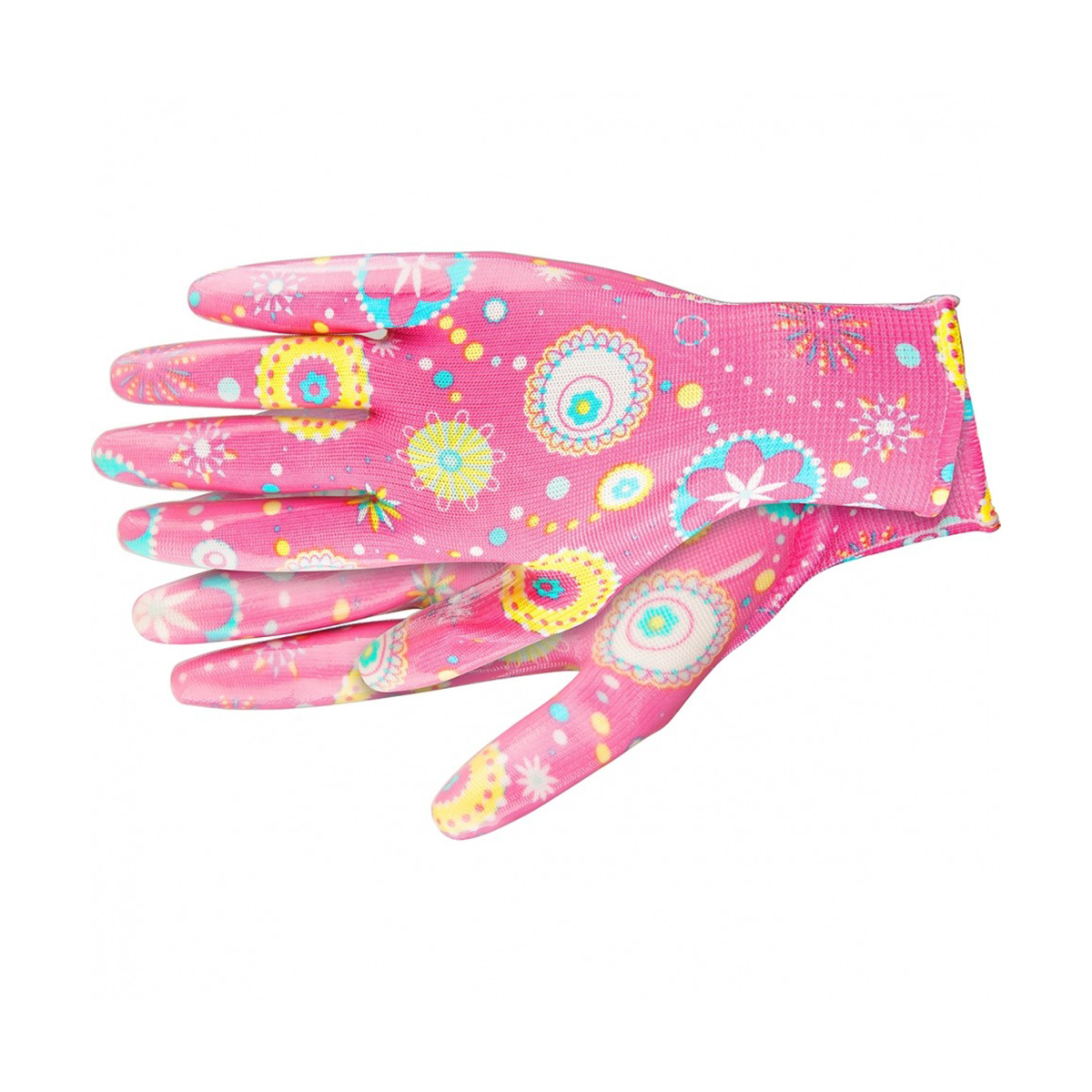 Перчатки садовые полиэстер с нитрил. обливом размер l (красные) (1/12/120) "palisad"