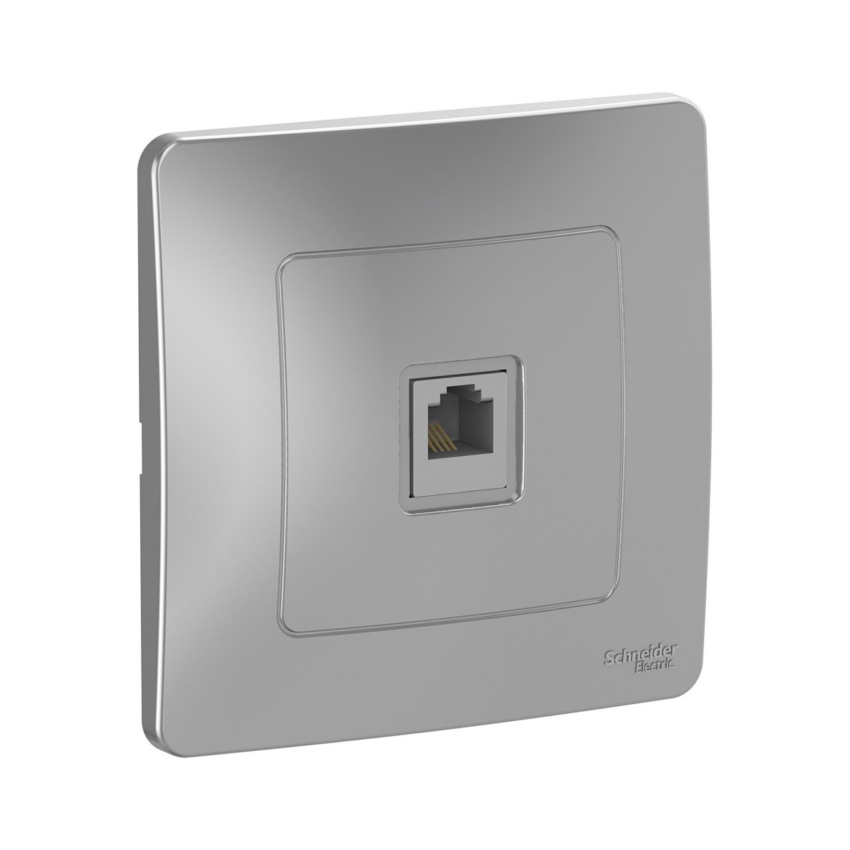 Розетка телефонная "blanca" rj11, алюминий (1/10/20) "schneider"