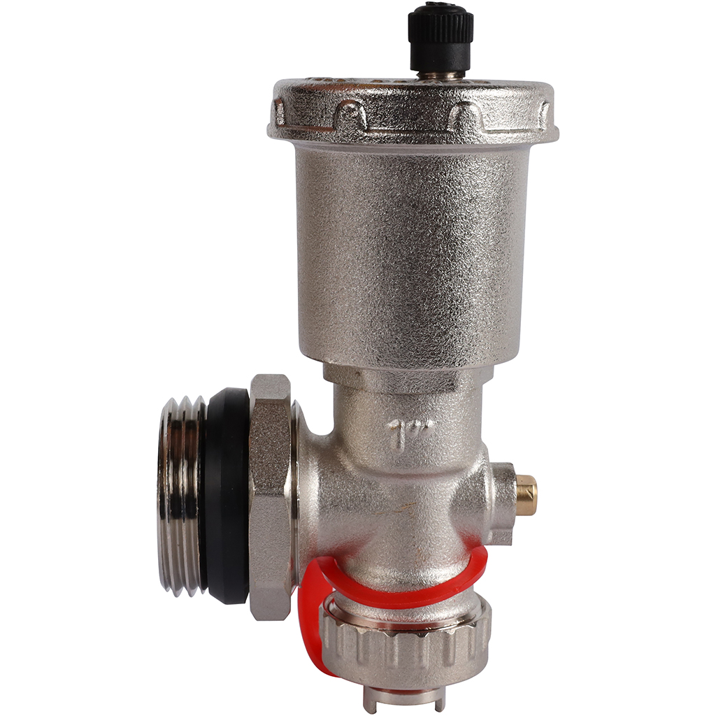 Концевик ROMMER для коллекторных групп с автоматическим воздухоотводчиком и дренажным вентилем 1"