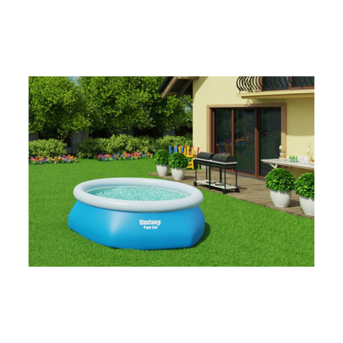 Бассейн с надувным бортом круглый 244 х 66 см, 2300 л (1) "bestway" 57265
