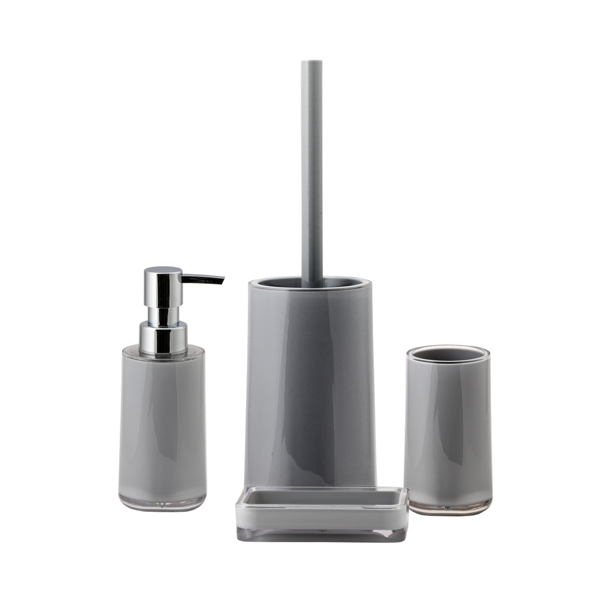 Туалетный набор "aya" ерш с подставкой, акрил (серый) (1/6) "swensa" swp-7018gry-05