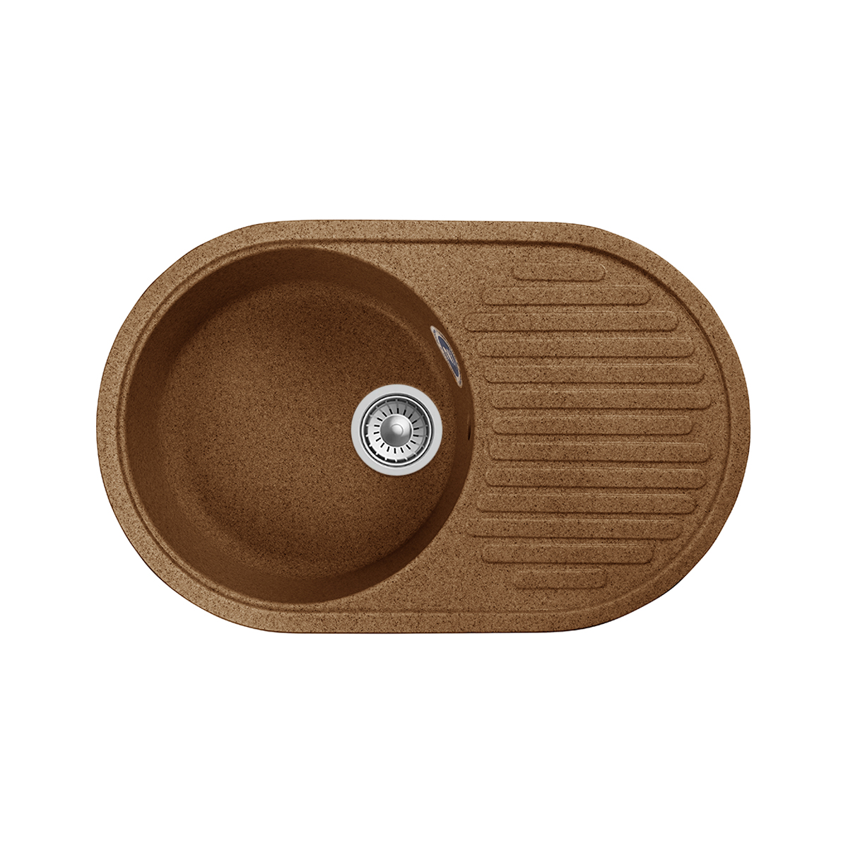 Мойка для кухни врезная искуств. камень gs-18-307 с крылом 730*460 мм терракот "granstones"