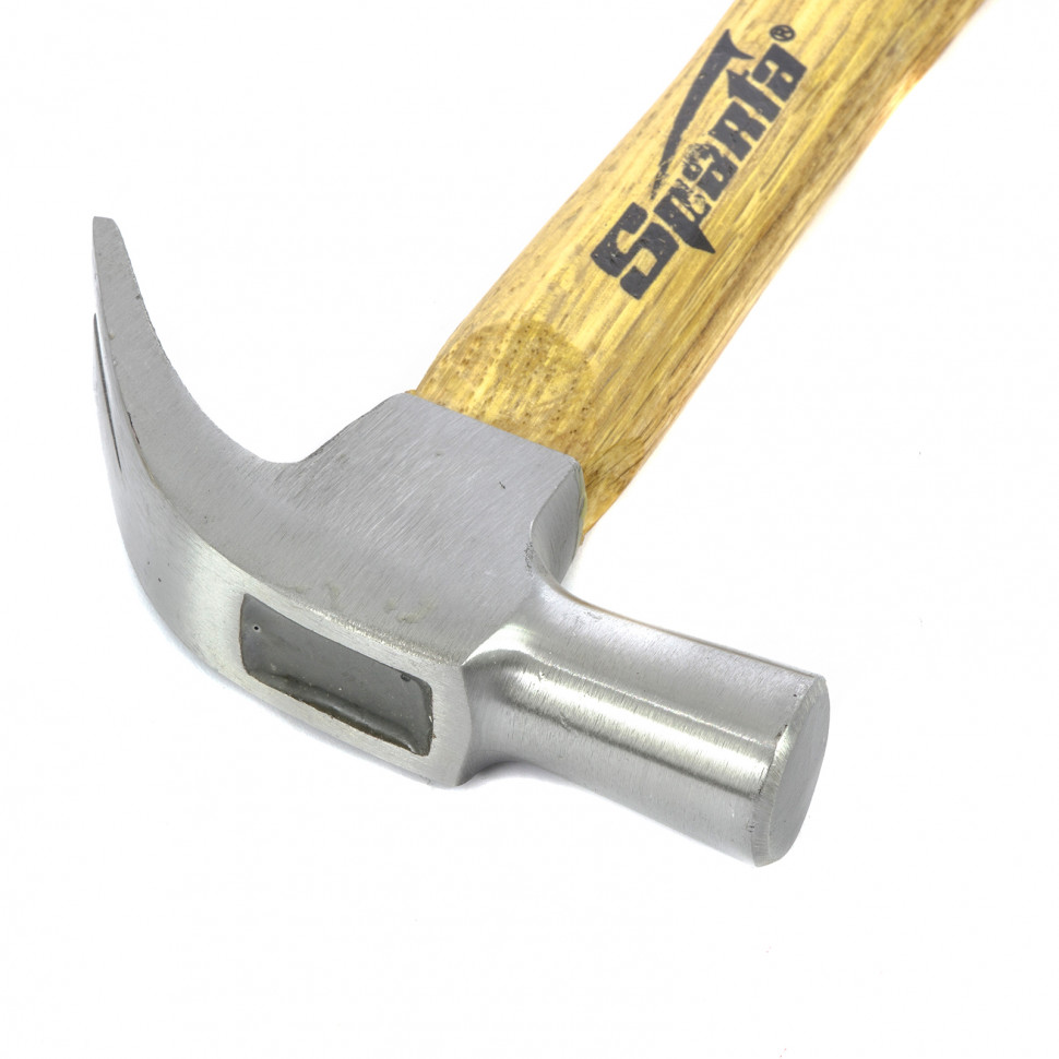 Молоток-гвоздодер, 225 г, боек 22 мм, деревянная рукоятка Sparta (104105)