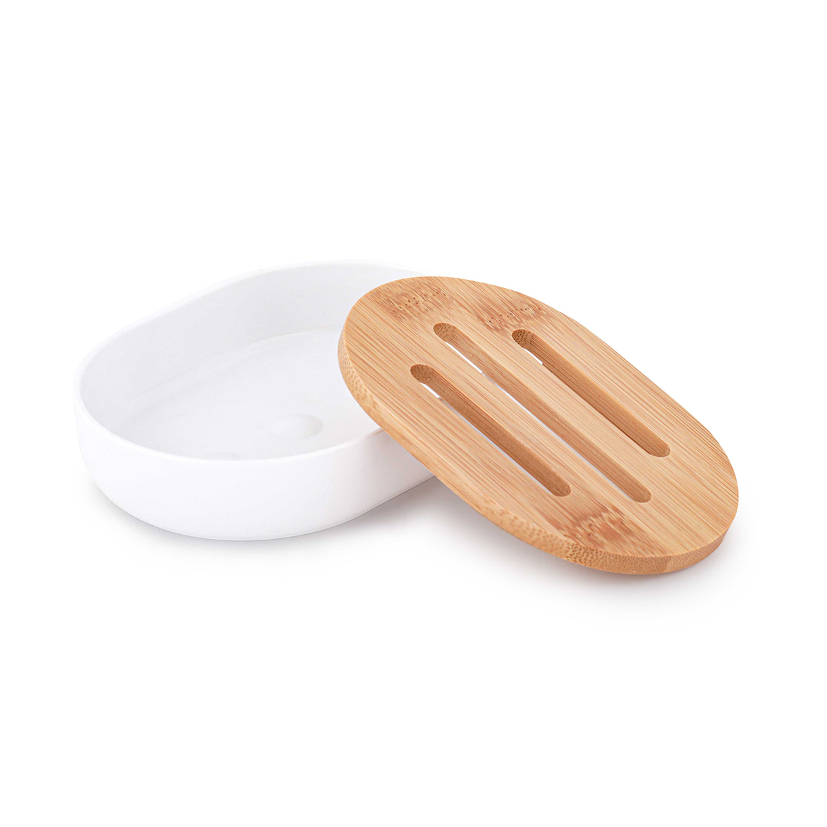 Мыльница "бамбук" (белый) (1/32) "альтернатива" м8061