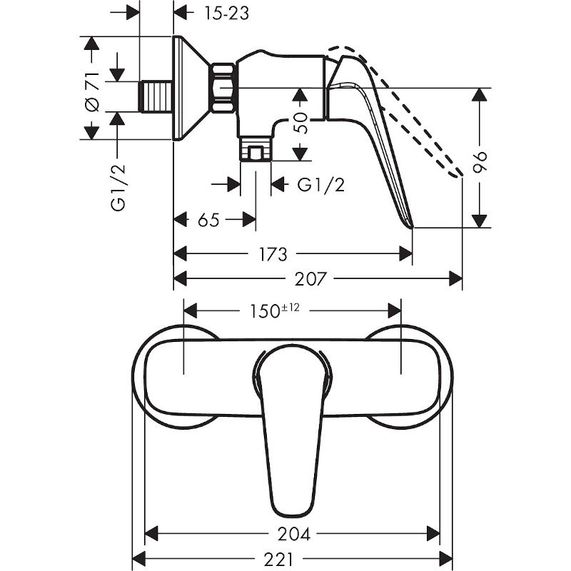 Смеситель для душа HansGrohe HG Novus ВМ