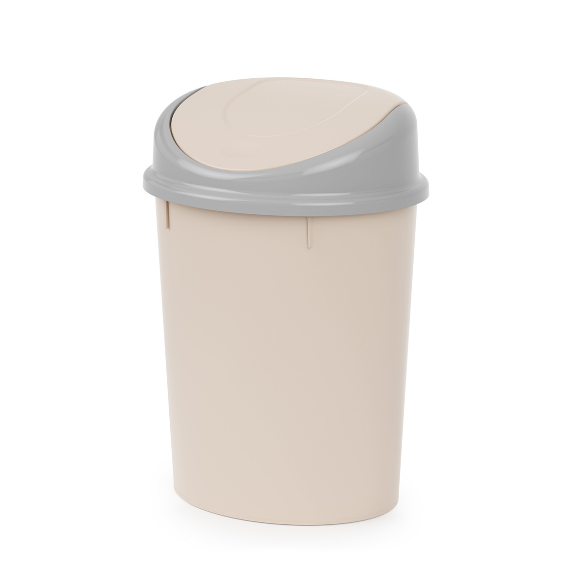 Контейнер для мусора  8 л овальный с плавающей крышкой (слон. кость) (1/5) "альтернатива" м4166