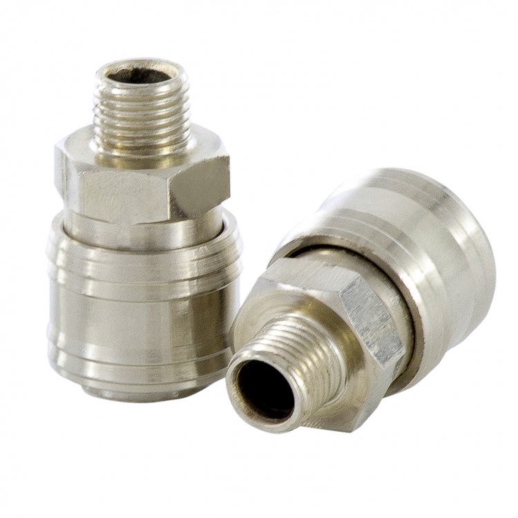 Муфта универсальная быстросъемная ("мама"), 1/4, внешняя резьба, 2 шт, Stels (57051)