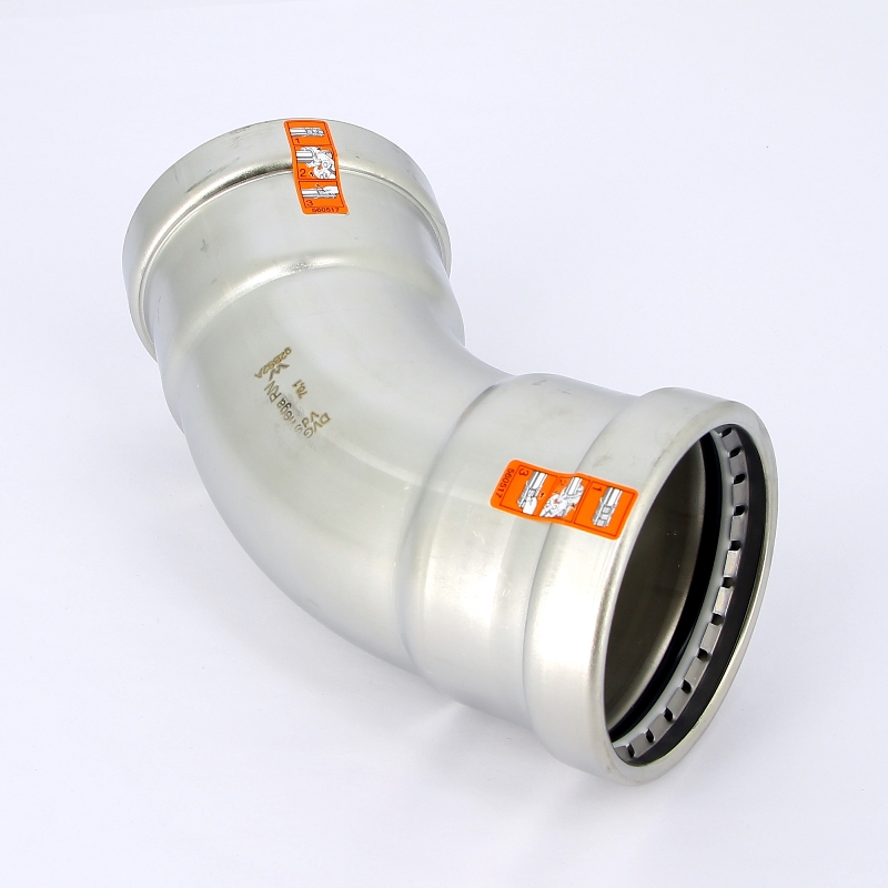 Угол-вставка пресс 45°76 нержавеющая сталь Sanpress Inox VIEGA