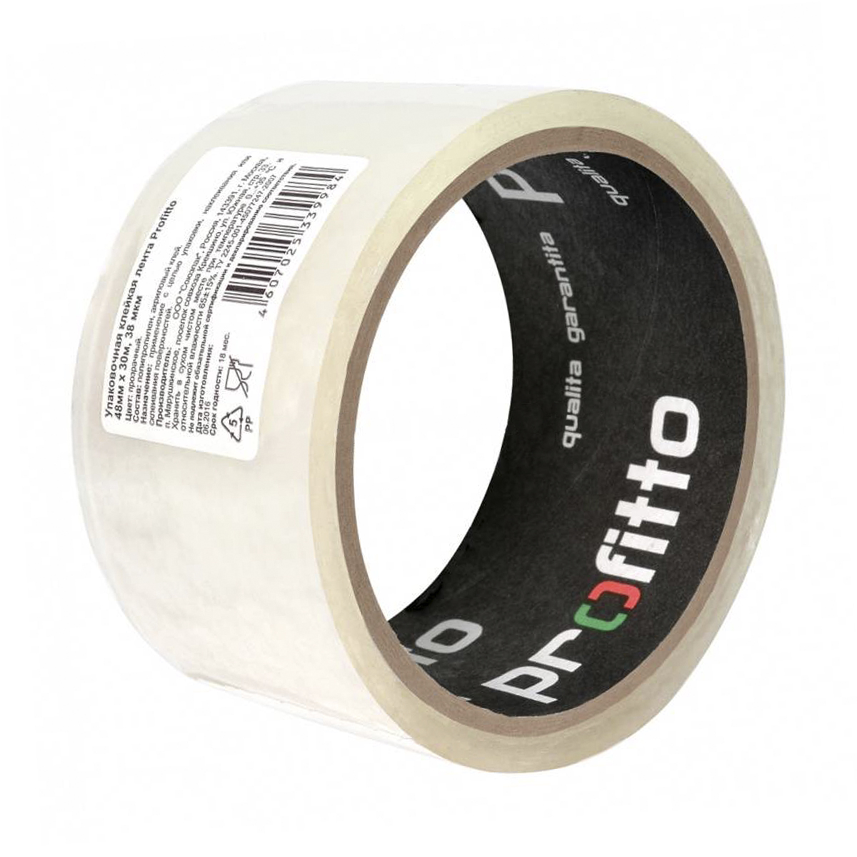 Скотч упаковочный прозрачный 48 мм х 30 м, 38 мкм (72) "profitto"