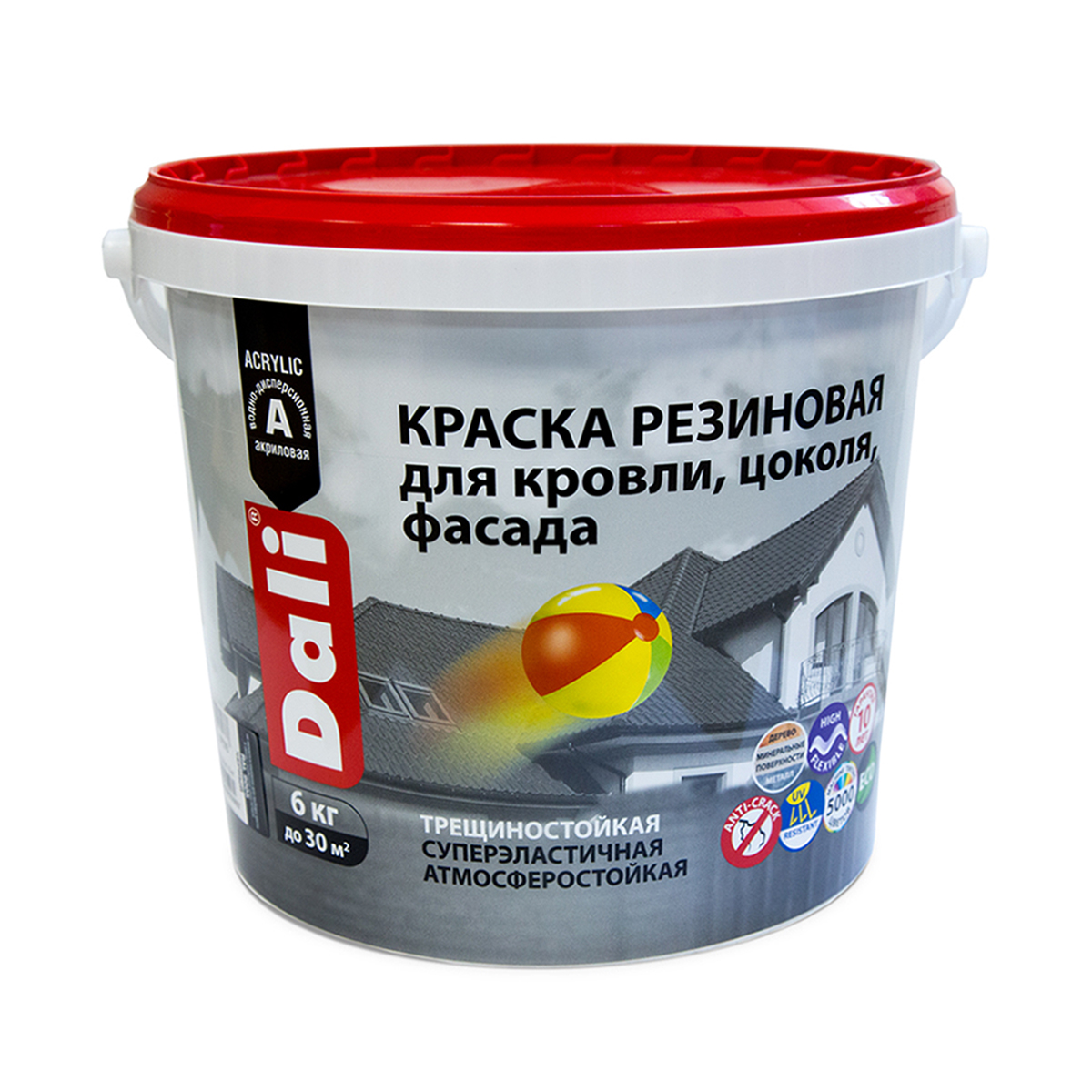 Краска резиновая "dali" черная  6 кг (1) "рогнеда"