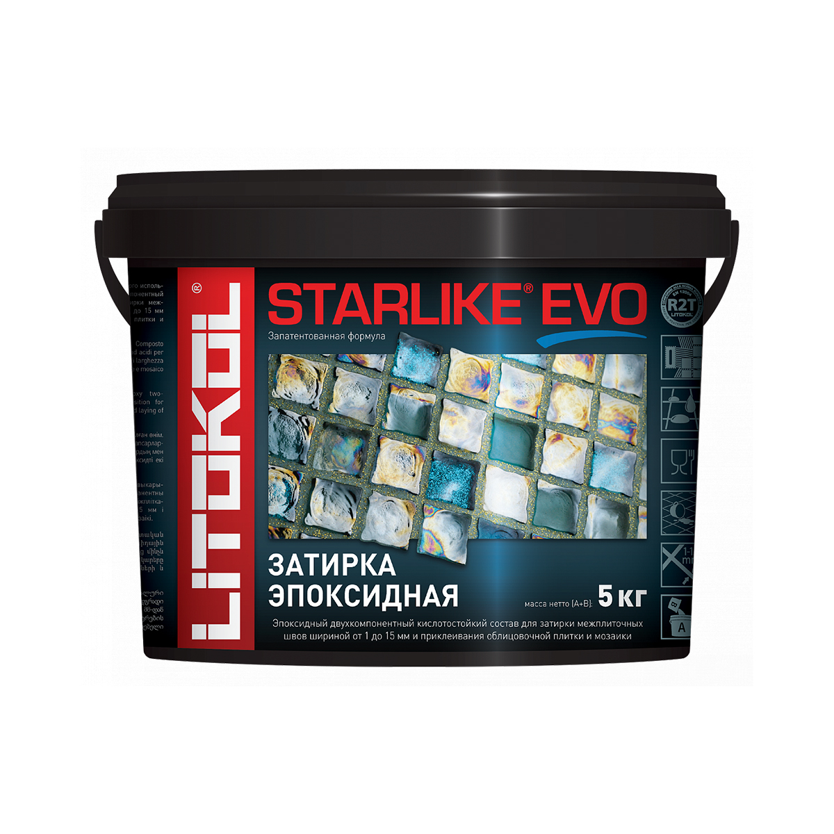 Затирка эпоксидная 2-х комп. "starlike evo" s.100 bianco assoluto, ведро 5 кг (1) litokol