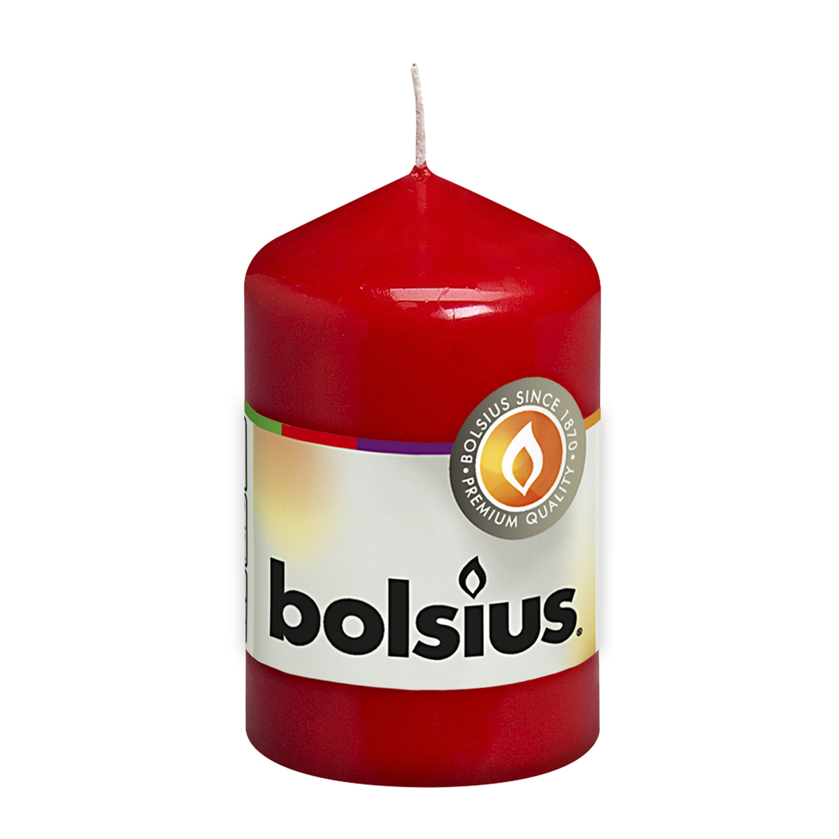 Свеча столбик Bolsius, 80 x 50 мм, красная