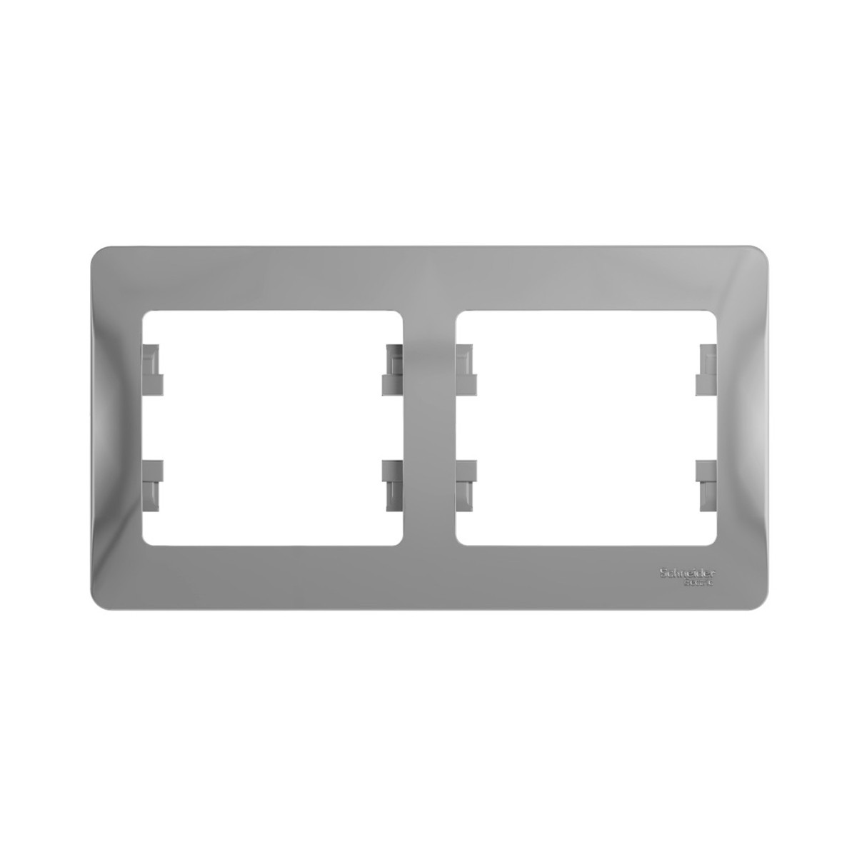 Рамка "glossa" 2-х местн. горизонтальная, алюминий (1/30/180) "schneider"