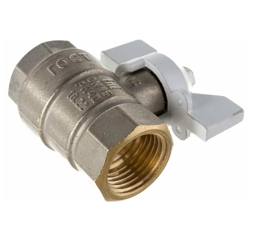 Кран шаровый LD Pride НВ 1" с разъемным соединением, полный проход, белая бабочка