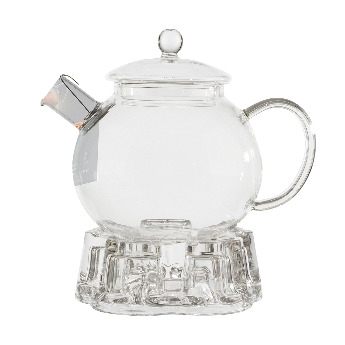 Чайник завар. стекло "aroma" 1 л на подставке, фильтр нержав. (1/6) "leonord"