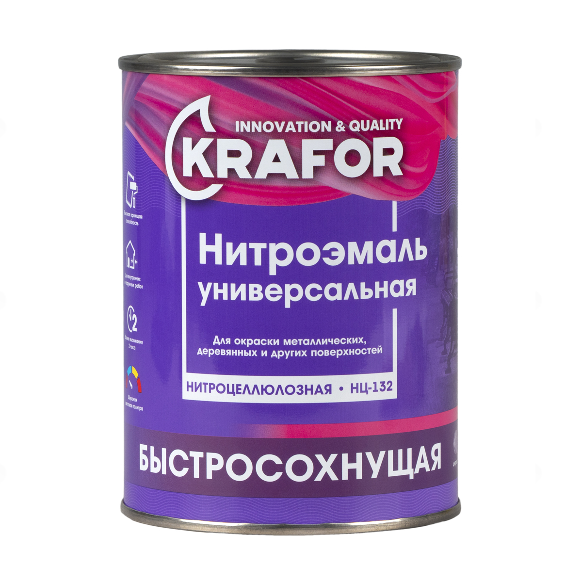 Эмаль нц-132 красная 0,7 кг (1/14) "krafor"