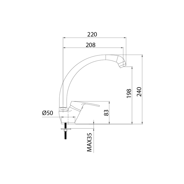 Смеситель для кухни  meal (1/12) "milardo" m05sb0jm05