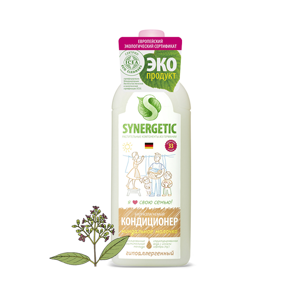 Кондиционер для белья (миндальное молочко)  1 л (1/8) "синергетик"