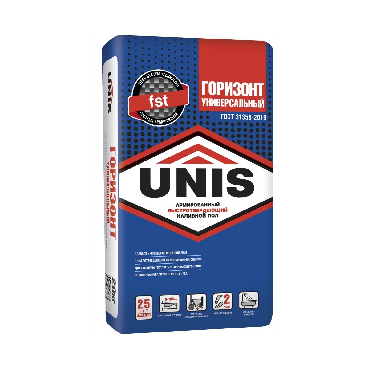 Наливной пол UNIS (Юнис) Горизонт универсальный быстротвердеющий 20 кг