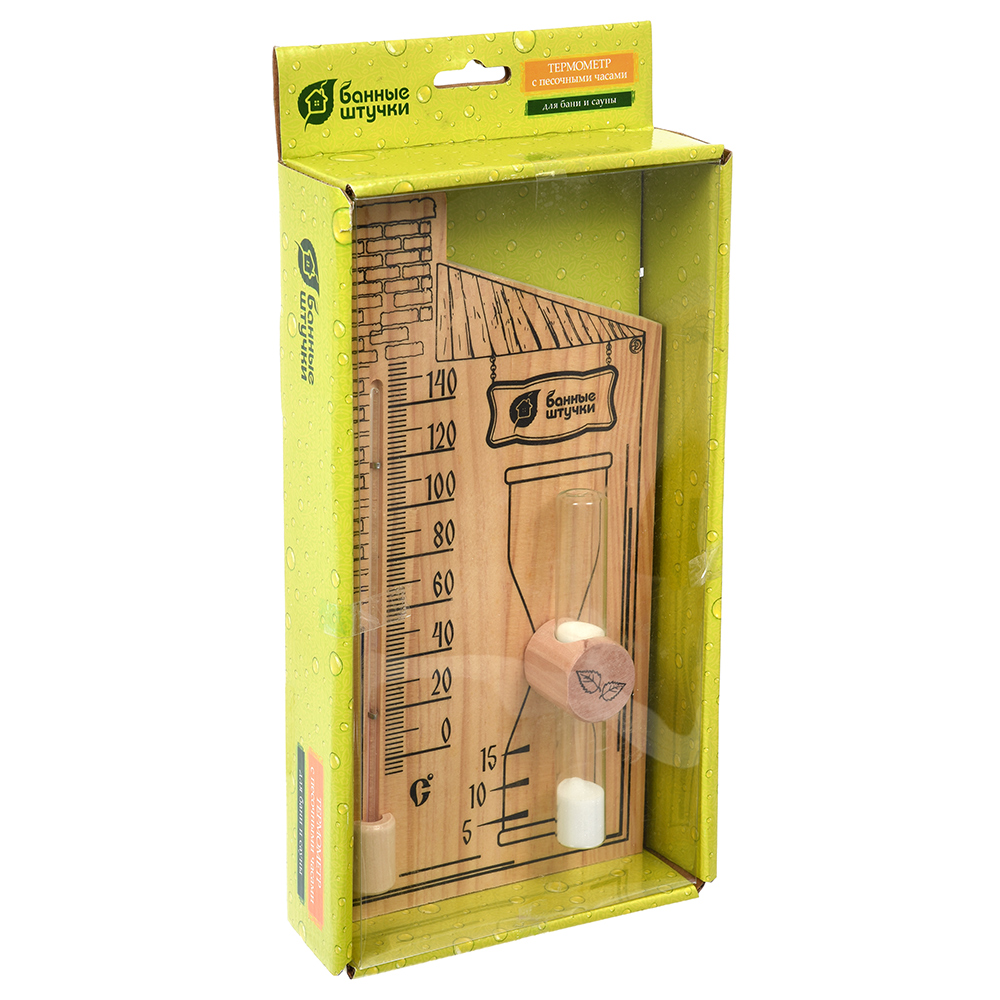 Термометр для бани с песочными часами (1/4) "банные штучки" 18036