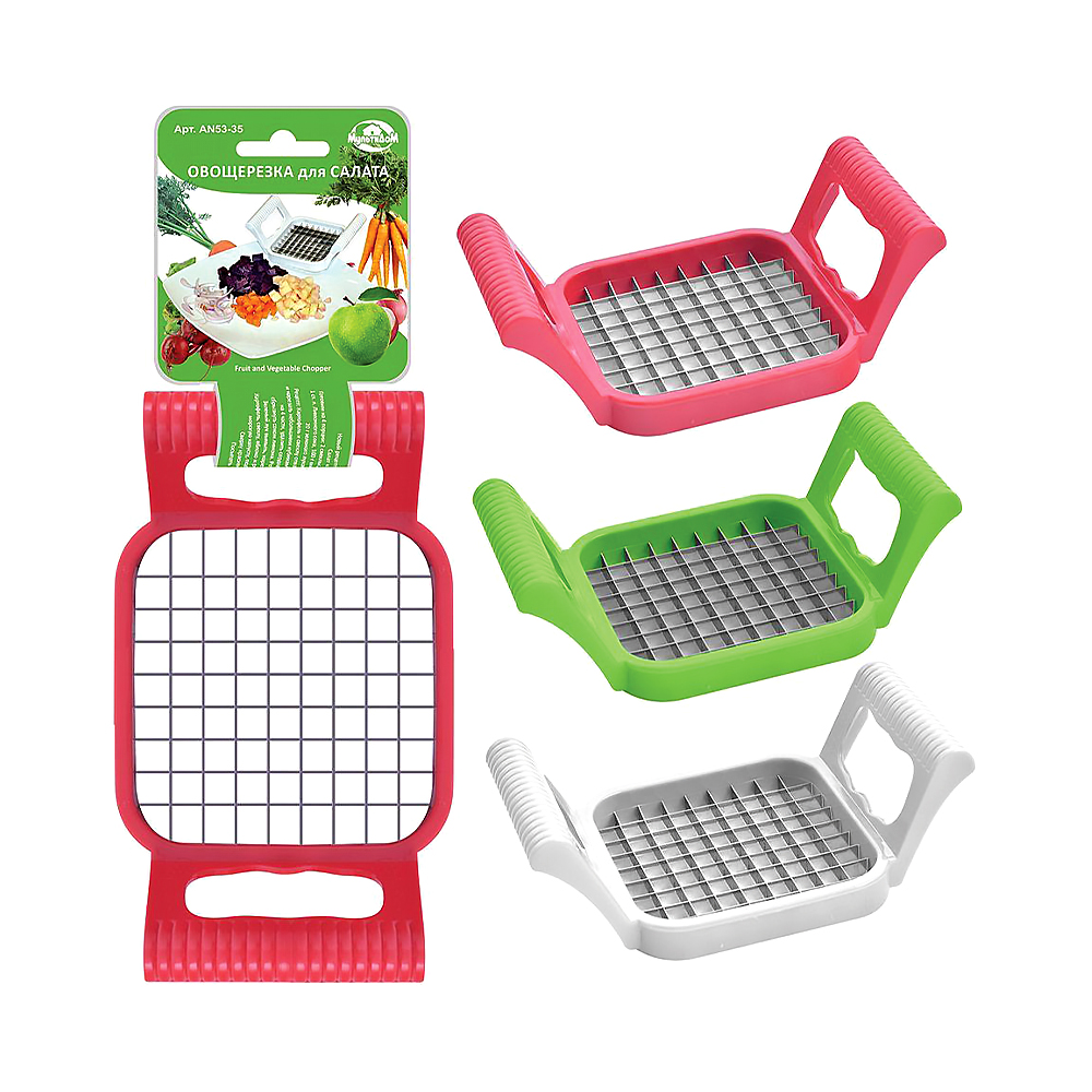 Овощерезка для салата нержав., ручки пласт. (6/48) "мультидом"  an53-35
