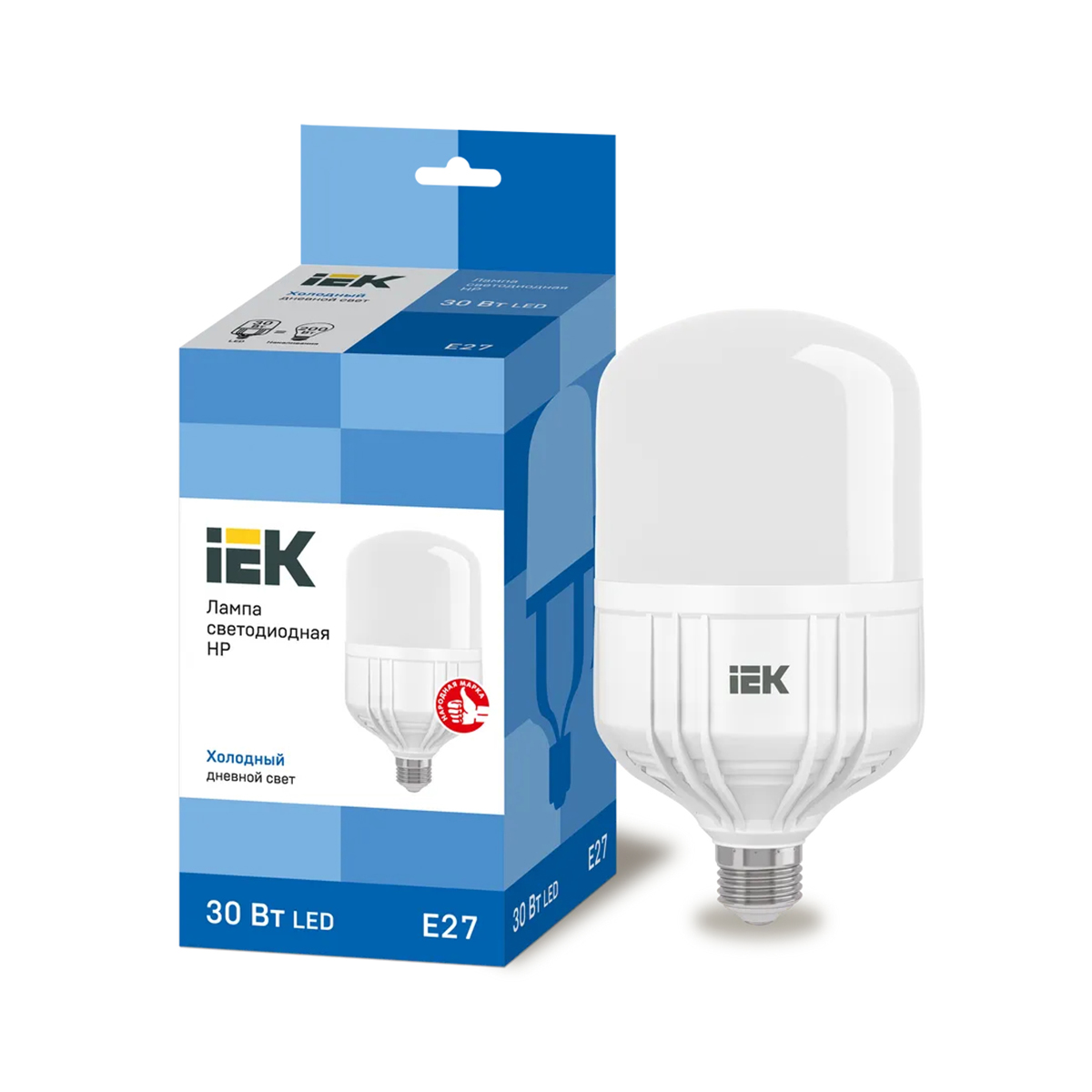 Лампа светодиодная (led) "iek" hp 30w 6500 к e27, холод. свет (10)