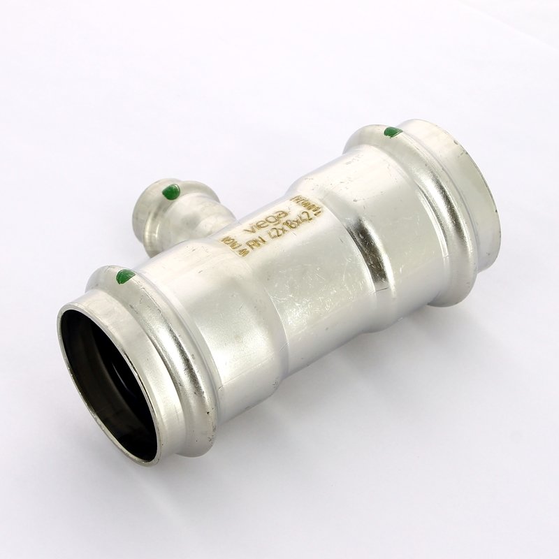 Тройник пресс 42х18х42 нержавеющая сталь Sanpress Inox VIEGA